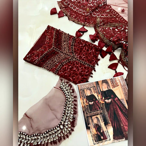 DN Maroon Saree
