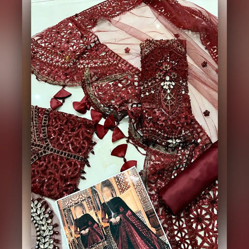 DN Maroon Saree